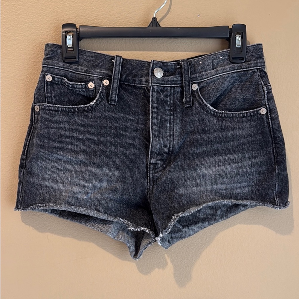Madewell Black Jean Shorts Distressed High-Rise